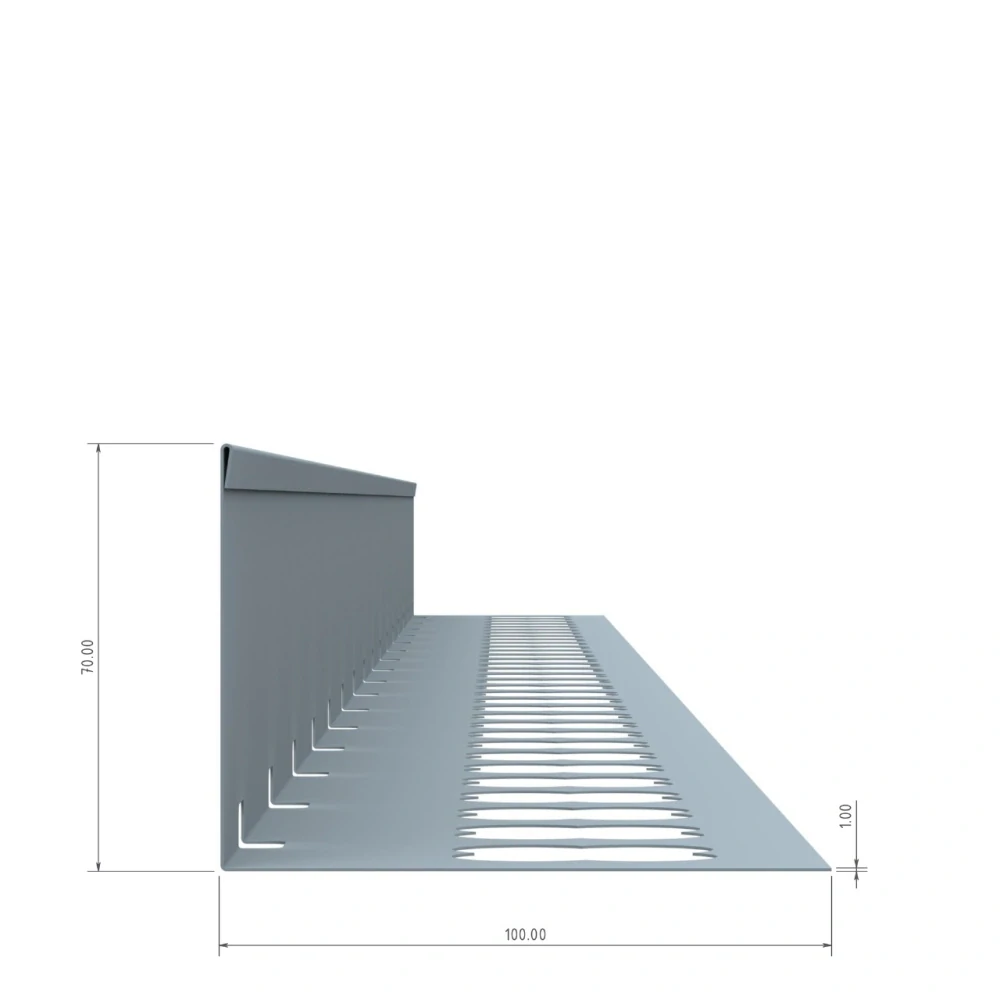 Balkónový ukončovací profil L (2000x70) (antracit RAL 7016)